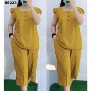 setelan celana wanita 7/8 jumbo ld 120 /oneset bangkok rayon jumbo/setelan rayon wanitajumbo