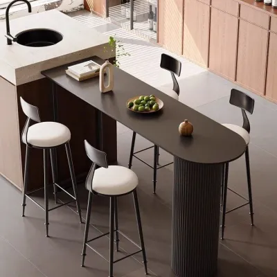 Bar Table Luxurious Lightweight Stone Table Living Room Kitchen Partition Edge Balcony Counter Table With Wall High Foot Table