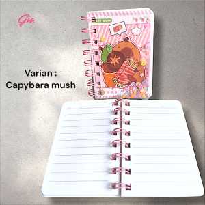 NOTEBOOK MINI BINDER CAPYBARA A7 | MINI NOTEBOOK | BUKU MEMO KECIL | BUKU NOTES MINI | CAPYBARA | LABUBU | SANRIO | KUROMI | MELODY | POMPOMPURIN | CINAMORROL | POCACCO | BABY CRY | UPSET DUCK | NOTESBOOK LUCU