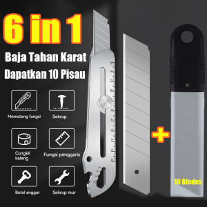 COD Cutter Pisau 18mm Cutter Besi Stainless Besar 20pcs/10pc Pisau Set Cutter Pisau Pemotong Kertas