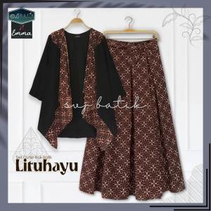 SETELAN WANITA ATASAN DAN ROK BATIK SHAREEN TRENDY OUTER BATIK DAN ROK BATIK BRAND SVJ BATIK