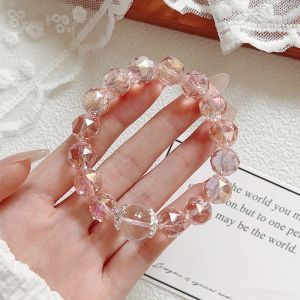 New Ice Transparent Super Sparkling Crystal Bracelet for Girls Uniquely Fashionable and Versatile Handstring High Grade Beaded Bracelet新款冰透超闪水晶手链女生小众时尚百搭手串高级感串珠手链