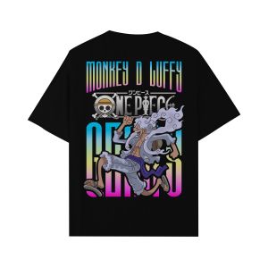 CallOut | 02 Kaos Anime One piece Luffy Gear5 Mode Sablon Reflektif Rainbow Bahan Cotton Combed 24s High Quality