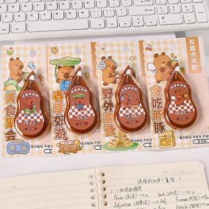 【จัดส่งภายใน 2-3 วัน】 2ชิ้นการ์ตูน capybara กดจุดกาวลูกกลิ้งเทปกาวสองหน้าความจุขนาดใหญ่จ่ายปากกาบัญชีมือเทปบัญชี