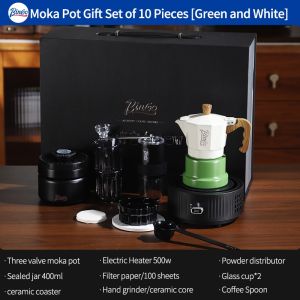 Bincoo ấm moka Set Với Bếp Bộ Quà Tặng Nhà Máy pha cà phê Set Hộp Quà Tặng Sinh Nhật món quà tốt nhất Quà Tặng