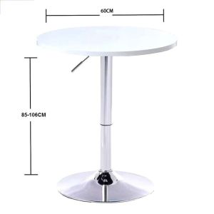 Height Adjustable Round Pub Table Metal Base High Bar Cocktail Table for Indoor Outdoor Cafe