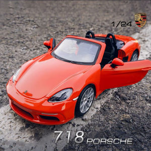 RUM 1:24 Scale Porsche 718 Boxster Alloy Car Model Diecast Car Toys for Boys Birthday Gift Kids Toys Car Collection