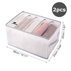 [2Pcs]Wardrobe Dividers Organisers PVC Grids Organizer Drawer Closet Washable Compartment Storage Box PP Board Foldable 5 Compartments 8 Compartments Clothes Container