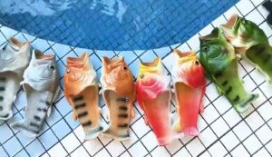【SG 🚚】Creative Fish Shape Slippers Couple Anti-slip Outdoor Beach Travel Casual Slippers