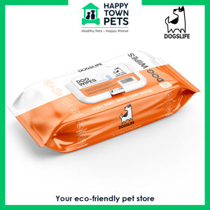 Dogs life Dog Wipes Antibacterial 80pcs | Dog Wet Wipe Grooming Wipes Pet Wipes | Biodegradable | Baby Powder Scented | Adult Dog or Puppy