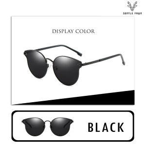 Gentle Fawn Kacamata Hitam Sunglasses Polarized Metal Bentuk Cat Eye Oval Korean Style Anti UV400 Fashion Pria dan Wanita 8082