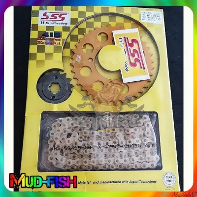 SSS GR 415 HSBT GOLD ALUMINIUM Racing Sprocket Chain Kit for YAMAHA RXZ | Y125Z | LC135 (415)