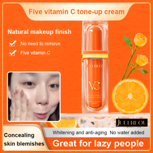 ✨Buy 1 Free 2✨[1 Second Concealer] Five-Layer Vitamin C Cream Para Sa Bare Face/Lazy Cream/Bb Cream/Brightening Skin Tone Primer/Concealer Isolation/Natural At Hindi Fake White