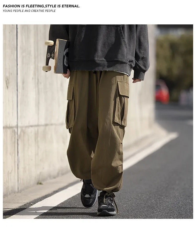 2022 New Oversized Pocket Streetwear Cargo Pants Casual Baggy Wide