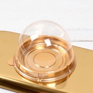 50 PCS Mini Cupcake Souvenir GoldMini Acetate Dome Container for Single Plastic Single Compartment Cupcake