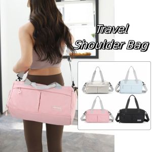 DSFDF Waterproof Travel Duffel Bag Shoe Compartment Dry and Wet Separation Swimming Tote Bag Lightweight Multi Pocket Fitness Shoulder Bag Women