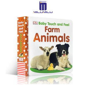 หนังสือบอร์ดสัตว์ฟาร์มสัมผัสและความรู้สึกของทารกโดยหนังสือภาษาอังกฤษดั้งเดิม DK