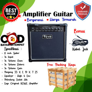 Ampli Gitar original Sudah Distorsi Free Kabel Jeck Bonus Packing Kayu Termurah
