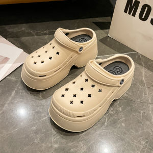 Crocs Women Sandals Clog Slippers Ladies Thick Soles High Heels Garden Shoes Outdoor Non-Slip Beach shoes for women