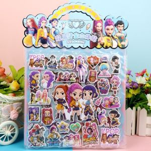 UFANSM Double-Layer Kpop Demon Hunters Sticker 3D Kawaii 3D Bubble Sticker Kpop Stamping Cut Sticker Office Stationery