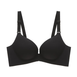 Lizida Womens Cute Solid Color Push-Up Gathered Bra No Steel Ring Breathable Underwear