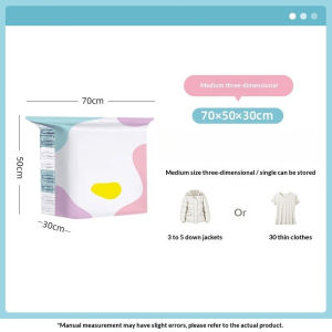 Manual Squeeze Vacuum Storage Bag 3D Cube Organizer No Pump Space Saver For Quilt Clothes