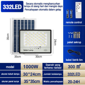 lampu tenaga surya 1500W tahan air IP67 24 jam otomatis outdoor 0 tagihan listrik with remote