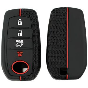 secr Full-Cover Silicone Key Cover with Textured Grip for Toyota Prius & Sienna (3-Button / 4-Button) 9H4B3