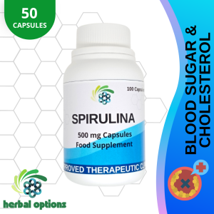 SPIRULINA Herbal Food Supplement 50 and 100 Capsules 100% Natural Pure Organic ANTI-ALMORANAS Probiotics Food Supplements Best Seller