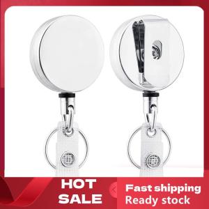 🚚【Local Express Delivery】🚚 Retractable Metal Wire Keychain Pull Badge Reel ID Lanyard Name Tag Card Badge Easy-to-pull Buckle Rope Elastic Key Ring