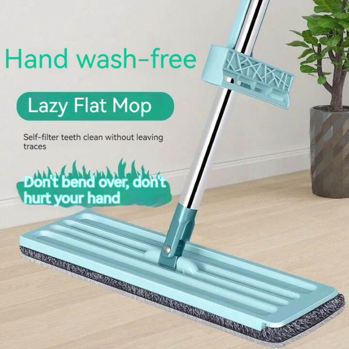 (No hand washing) mop lazy person flat mop household one mop dry and ...