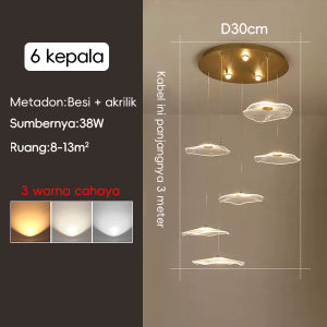 Nordic staircase long chandelier high ceiling living room lamp LED restaurant decorative light 22