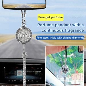 Sparkling Car Pendant with Rhinestone Car Emblem for Car Interior Decoration