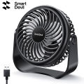 SmartDevil USB Desk Fan, 3 Speeds Portable Mini Desktop Fan, 360° Adjustment Small Personal Table Fan for Home Office Car Outdoor Travel (Black). 