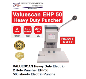 VALUESCAN Heavy Duty Electric 2 Hole Puncher EHP50 -500 sheets Electric Puncher (penumbuk puncher paper heavy duty puncher)