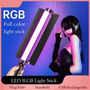 VERMILL Colorful LED RGB Light Stick Vlog/Selfie USB Rechargeable Photography Fill Light Portable Handheld Studio Photo Lighting Party Atmosphere