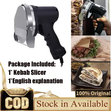 Commercial Electric Shawarma Doner Kebab Knife, 80W Portable Sliced Gyro Cutter Kebab Cutting Knife, Professional Cutter Gyros Knife, 420 Stainless