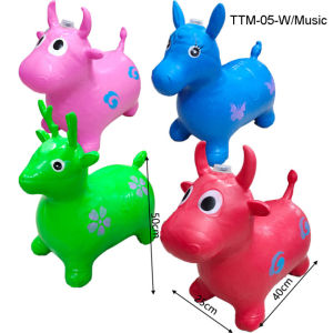 Childrens educational toys inflatable deer rubber pony calf sensory toy can ride jumping horse jumping deer animal