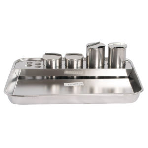 Tray Instrument 3 4 Lubang Stainless Steel Dengan Tempat Dan Wadah