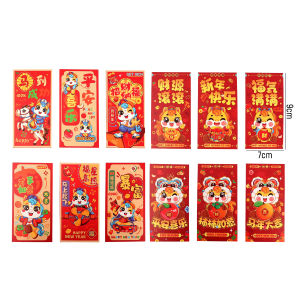 YESPERY ของขวัญปีใหม่จีน2026ซองสีแดงปีม้า CNY Hongbao ราศีม้า Ang Pao 12ชิ้น
