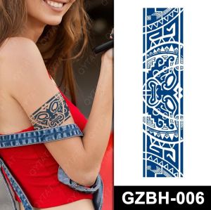 [𝚂𝚝𝚎𝚊𝚍𝚢𝙸𝙽𝙺] Realistic Samoan/Tribal Design Temporary Tattoo Stickers – 2-Week Durability for Fashion & Sports Events