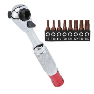 ประแจซ็อกเก็ต1/4นิ้วพร้อมไขควงอเนกประสงค์8ชิ้นไขควงปากไขควงหกเหลี่ยมป้องกันสนิม