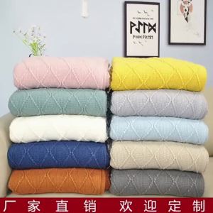 Lightweight Bedding Blanket thickened construction tassel detail knitted construction stated in source adds a removable cover layer for rest for bedroom sofa dormitory or air-conditioned room