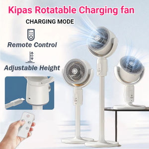 [5-year warranty ] Rechargeable Stand Fan 3 in1 Ultra Strong Floor Stand Rotatable Kipas Camping Charging fan Retractable Remote control stand Fan with light Desk Outdoor Portable Kipas USB風扇