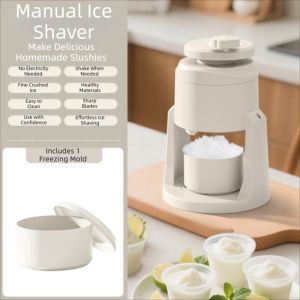 RGFV STORE Di động Máy làm đá bào thủ công Nhỏ gọn Tay quay Máy làm đá bào Tay cầm chống trượt Nhựa Máy nghiền đá tiết kiệm sức lao động Hộ gia đình