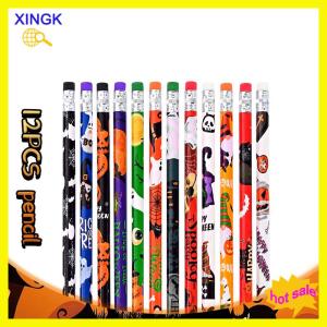 XINGK 20ชิ้นดินสอฮาโลวีนแบบสุ่มออกแบบ HB ดินสอการ์ตูนฮาโลวีนชุดเครื่องเขียนของขวัญนักเรียน
