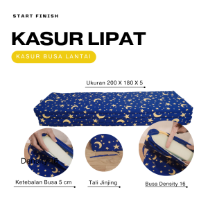 Kasur Busa Lipat 4 Tebal 5cm Uk 200 x 180 x 5 | Matras Lantai Busa King Size