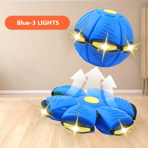 Magic UFO Ball Three Lights for Kids - 10cm Diameter Soft Rubber Material Fast Recovery Outdoor Sport Toy for Boys & Girls Over 3 Years Old