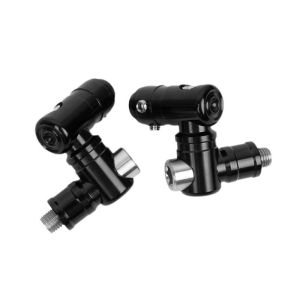 2Pcs Universal Motorcycle CNC Machined Aluminum Alloy Rearview Mirror Brackets 360-degree adjustable and foldable side rearview mirrors
