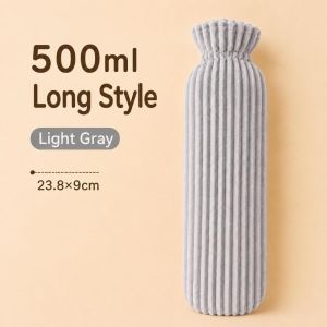 SEEDING Extra Long Long  Water Bottle With Soft Corduroy Cover 500ml/1000ml/2500ml Warm Water Bag Durable Fill-in  Water Bag Winter Hand Warmer